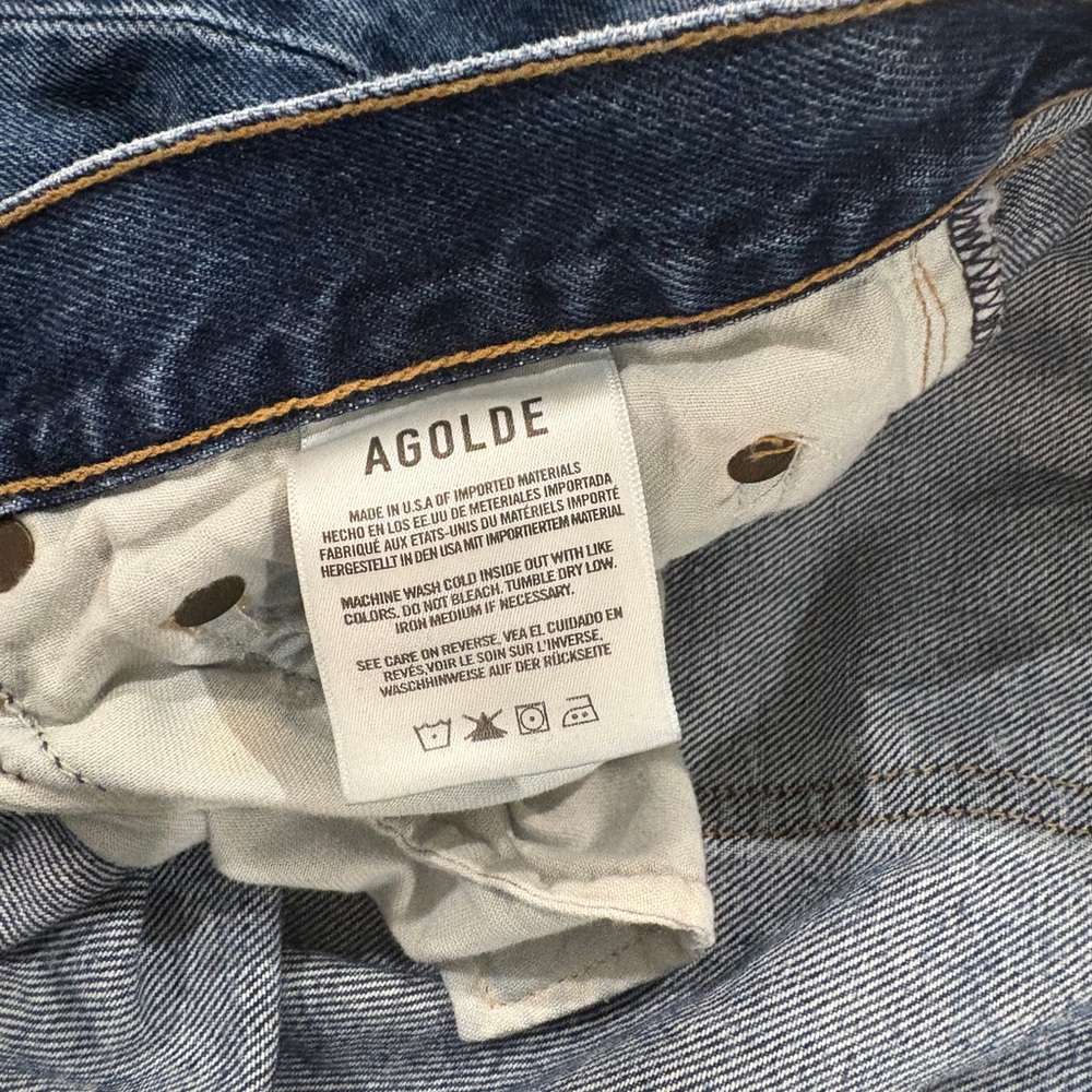 Agolde Blue Straight Leg Jeans Classic Style - Picture 5 of 6